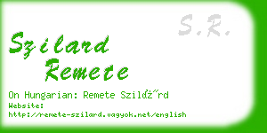 szilard remete business card